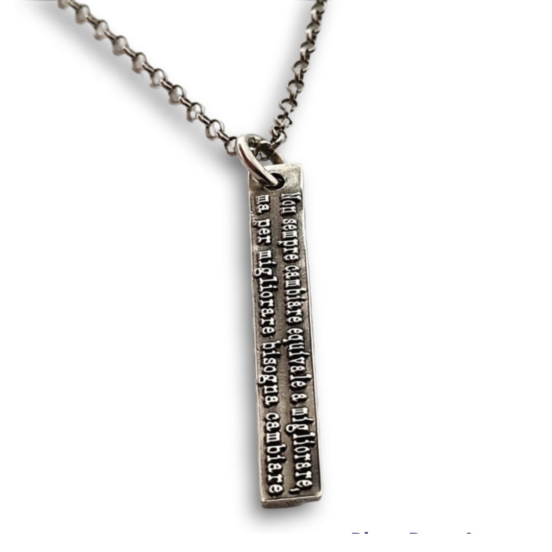 COLLANA PIASTRA RILIEVO 35X5MM