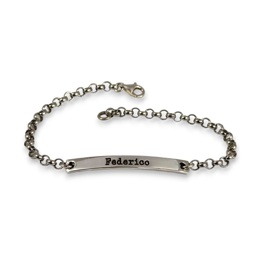 BRACCIALE TARGHETTA INCISA H4
