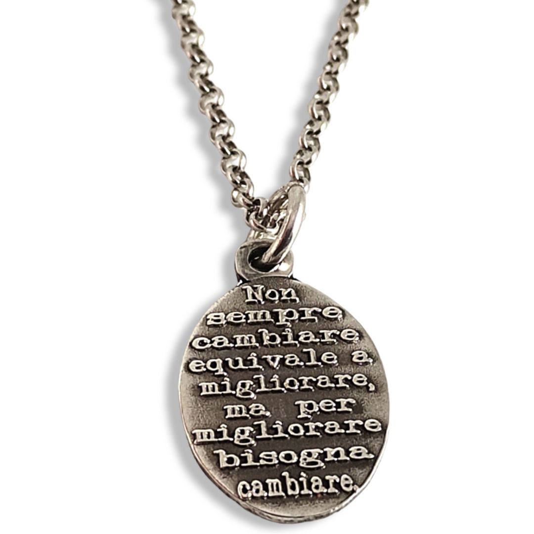 COLLANA PIASTRA RILIEVO 20X12MM