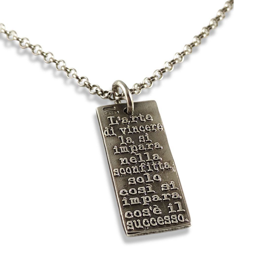 COLLANA PIASTRA RILIEVO 25X10MM