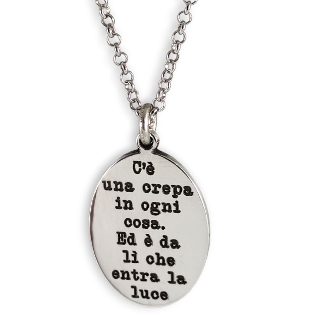 COLLANA PIASTRA INCISA 25X19MM - immagine 2
