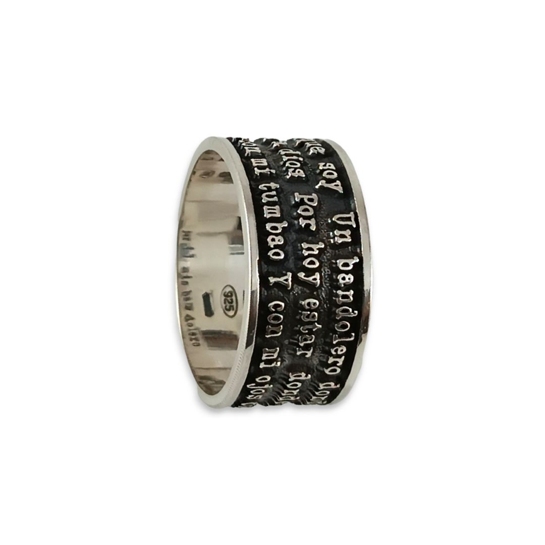 ANELLO FASCIA CON BORDI IN RILIEVO H10 - immagine 2