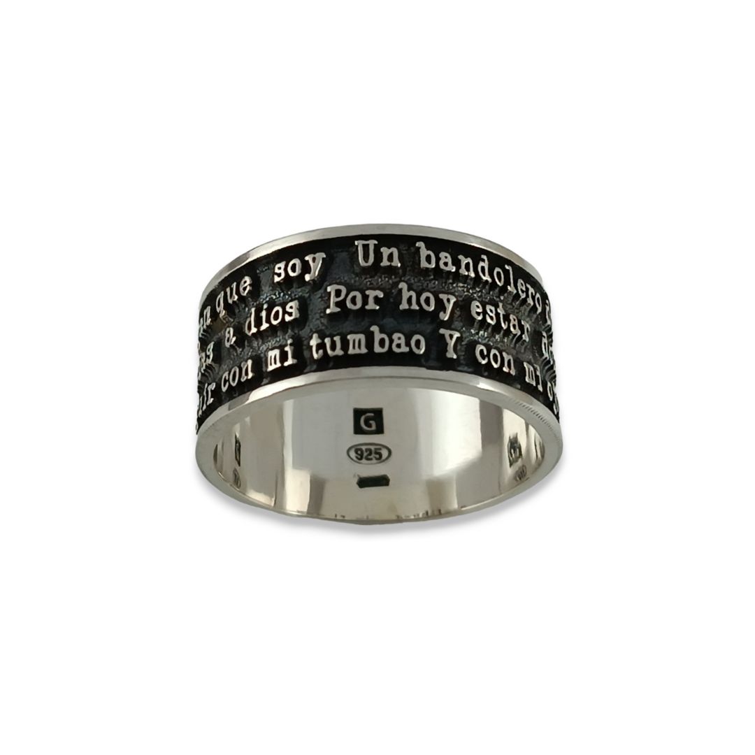 ANELLO FASCIA CON BORDI IN RILIEVO H10 - immagine 3